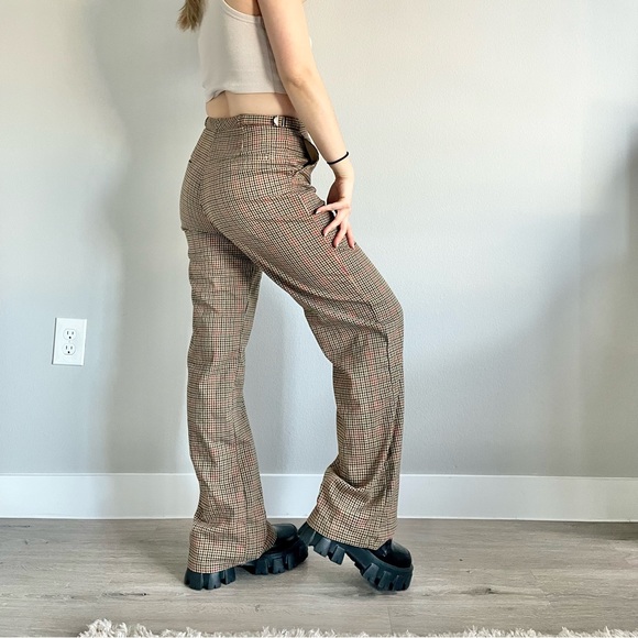 Vintage Preppy Plaid Wide Leg Pant - Picture 3 of 5